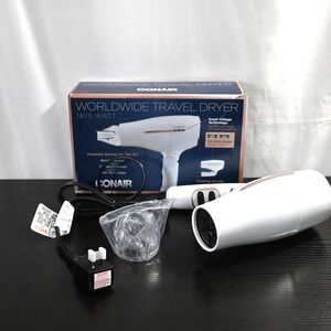 Conair Worldwide Travel Foldable Hair Dryer 1875 Watt w/ Smart Voltage White